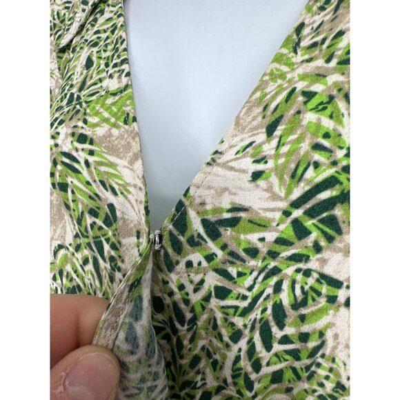 Cabi Green Tropical Print Faux Wrap Dress Women's Size M - Picture 5 of 12